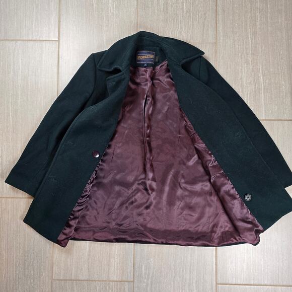 Pendleton Womens Double-breasted Wool Pea Coat Teal Size 6 - Picture 3 of 10